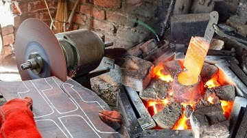 Amazing Skills of Making Super Sharp Chef Knife from Carbon Steel