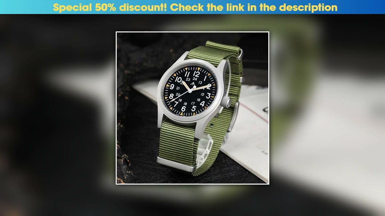 Best Seller Militado ML05B Watch Miyota 2035 Movement Dome Sapphire Crystal C3 Green Glowing 10Bar•