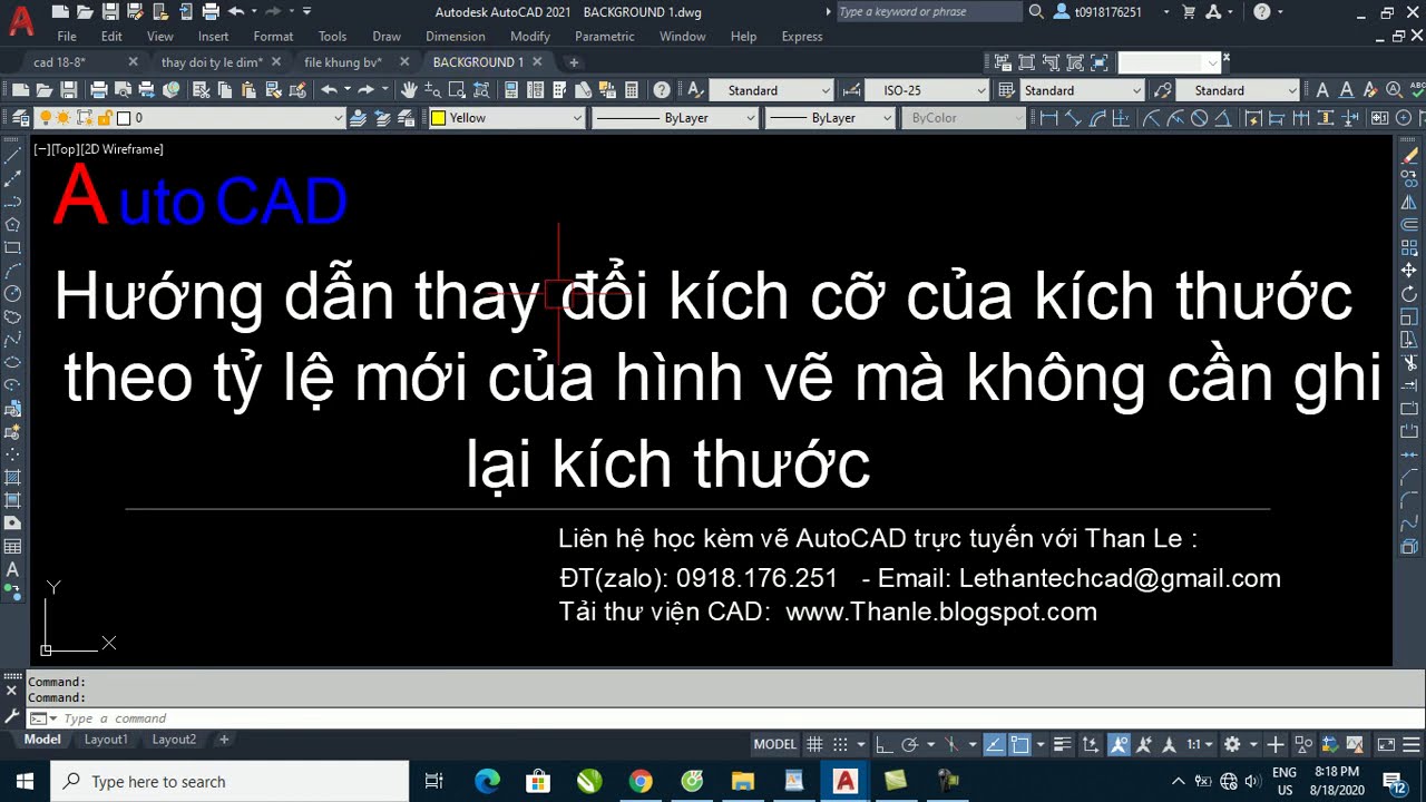 Thay Đổi Kích Cỡ Của Kích Thước Theo Tỷ Lệ Mới Của Hình Vẽ Trong Autocad -  Youtube