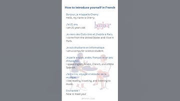 how to introduce yourself in french #frenchforbeginners  #learnfrench #improvefrenchlistening