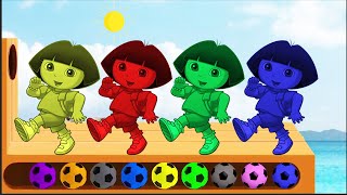 Learn Colors With Colorful Dora The Explorer Cloloured Ball And Wooden Hammer Learn With Deleena