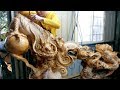 Amazing wood products  fastest skill wood dragon carving with chainsaw  extreme woodworking skills