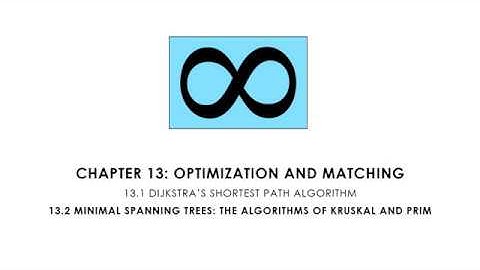 Combinatorics 13.2 Minimal Spanning Trees - The Algorithms of Kruskal and Prim