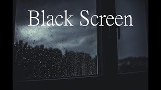 Regen gegen Fensterscheibe mit Gewitter 2 Stunden, Black Screen