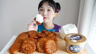 장인한과 약과와 생크림 먹방