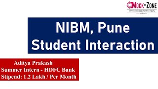 NIBM Pune Student Interaction || Aditya Prakash  || Intern  at HDFC Bank  || 1.2 Lakh Per Month