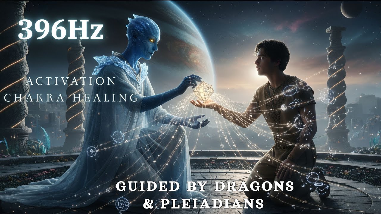 396Hz Root Chakra Activation 🌌 Guided by Dragons & Pleiadians | Spiritual Healing Music