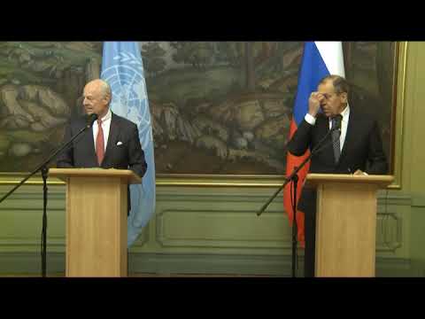 Пресс-конференция по итогам переговоров С.Лаврова и С.де Мистуры