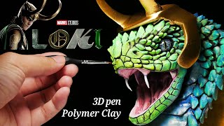 Making Snake Loki Sculpture with 3D pen & Polymer Clay