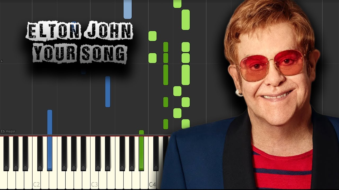 Elton John Your Song [Piano Tutorial] (Synthesia) (Download MIDI