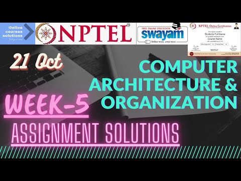 NPTEL | Computer Architecture and Organization | Week-5 Assignment Solutions.