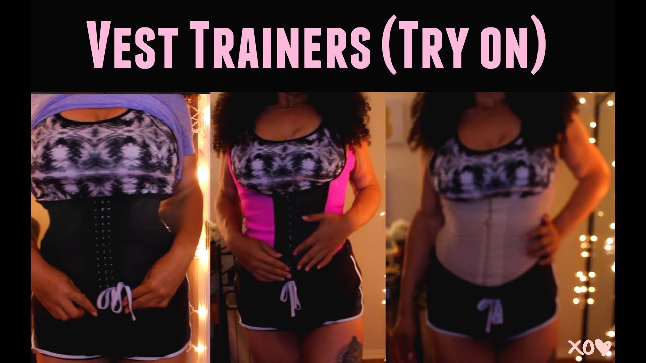 Waist training during weight loss l Amazon Latex Trainer (Try on) YouTube