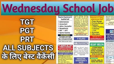 🧑🏽‍🏫Wednesday Latest Teaching Jobs | TGT–PGT–PRT Vacancies in Delhi NCR | Today Update🙋‍♀️