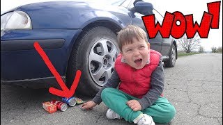 ЭКСПЕРИМЕНТ 😎🚗РАЗДАВИЛИ coca cola, антистресс, лизуны, игрушки