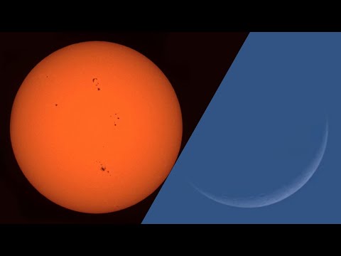 LIVE】Sunspot to Crescent Moon watching 太陽黒点観測から二日月