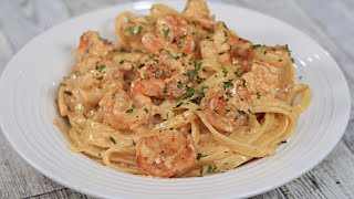 Creamy Shrimp Fettuccine Alfredo Recipe image