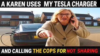 Career Overview Entitled Karen Used My Tesla Charger And Calling A Cop For not SHARING #karen #karengetskarma