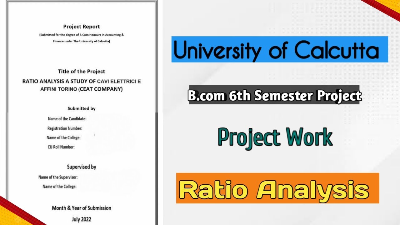 Ratio Analysis Project R Ratio Analysis Project Work For B.COM 6th Sem Calcutta University | How ...