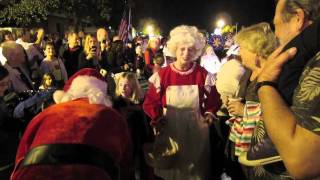 Santa And Mrs. Claus And Lights Turned On Punta Gorda Downtown Christmas Tree 2011 Video