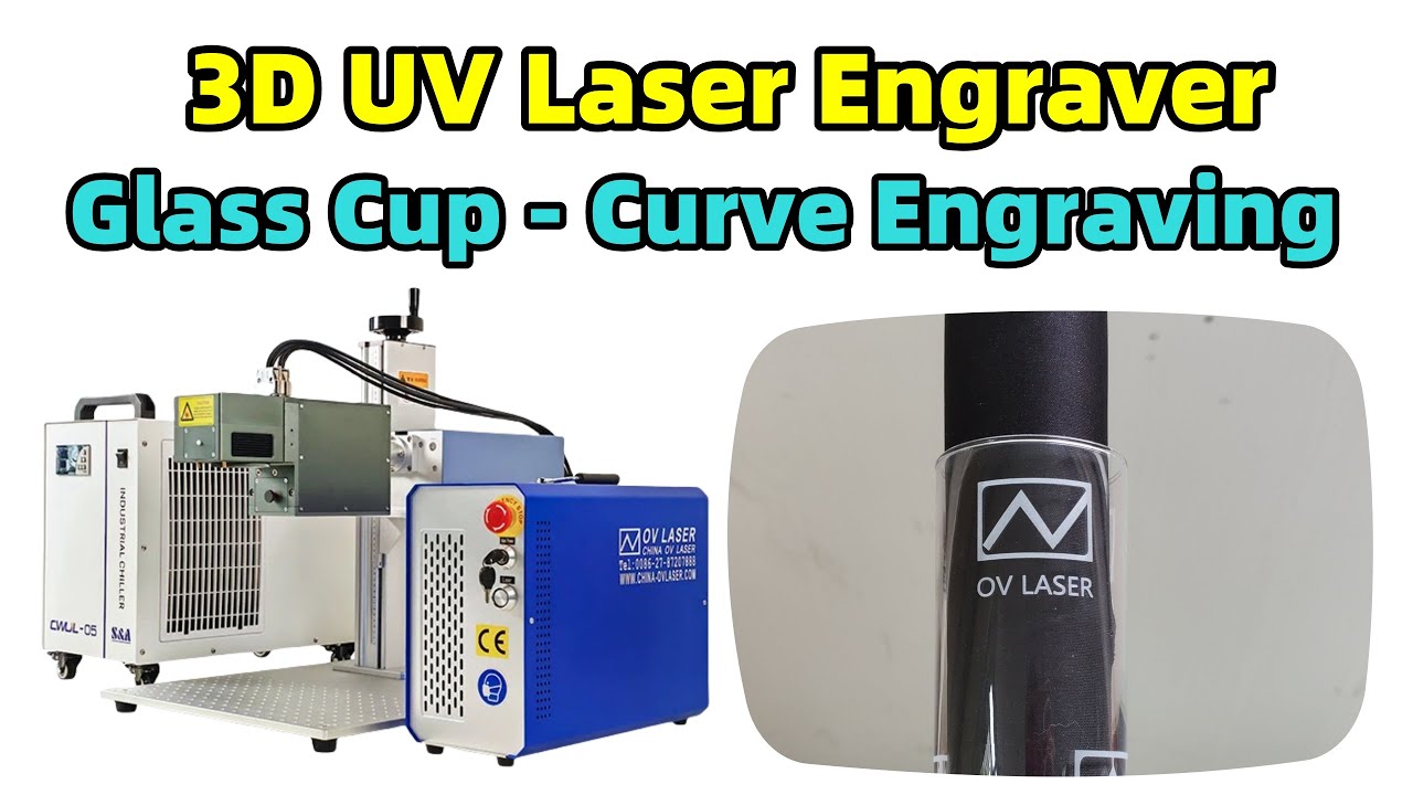 3D Curve Engrave Glass Bottle | 3D 5W UV Laser Engraving Machine for Engraving Glass Cup Wine Bottle