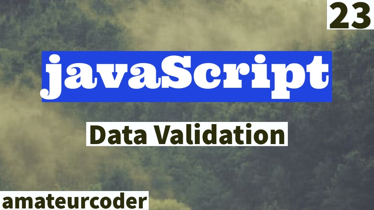 javaScript Data Validation | Learn and Code - YouTube