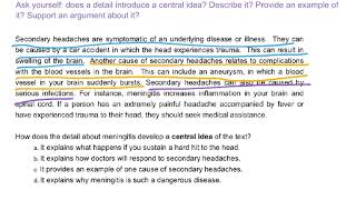 Explain how key details support the development of a central idea