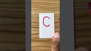 Easy letter drawing C c Red Colour