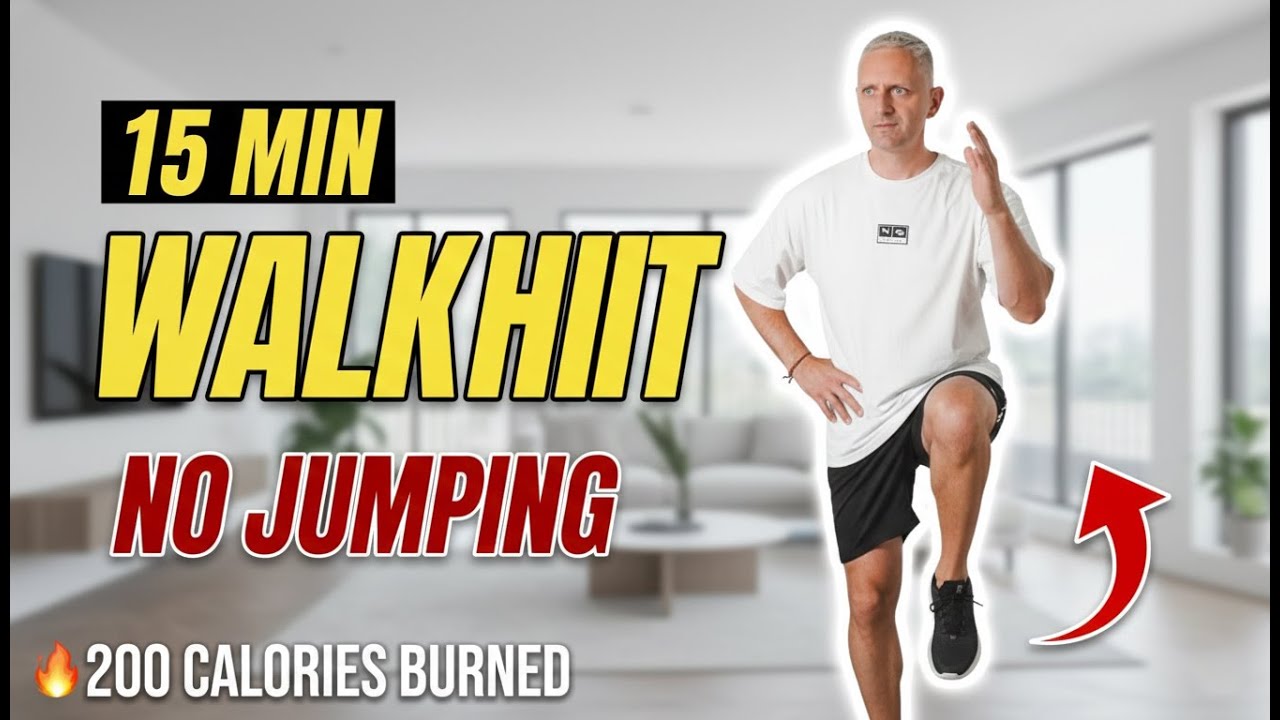 15-минутная высокоинтенсивная интервальная тренировка (HIIT) с ходьбой: сжигание жира дома (без п...