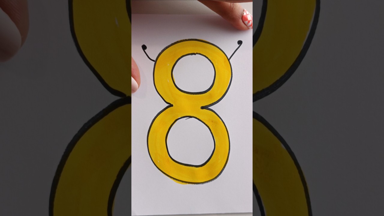 Draw the Number 8 ✏️🎨 Easy Number Art Tutorial 
