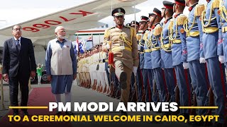 PM Modi arrives to a ceremonial welcome in Cairo, Egypt screenshot 1