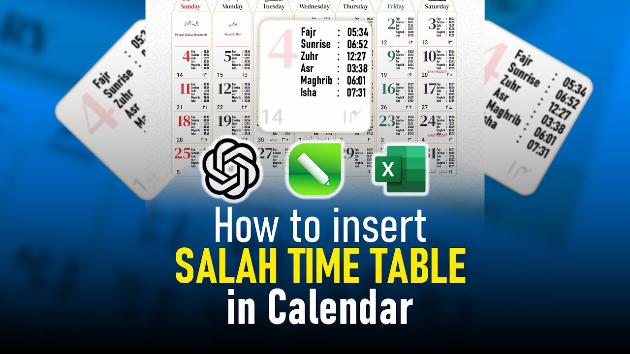 Namaz Timing Calendar Setup | Complete Tutorial