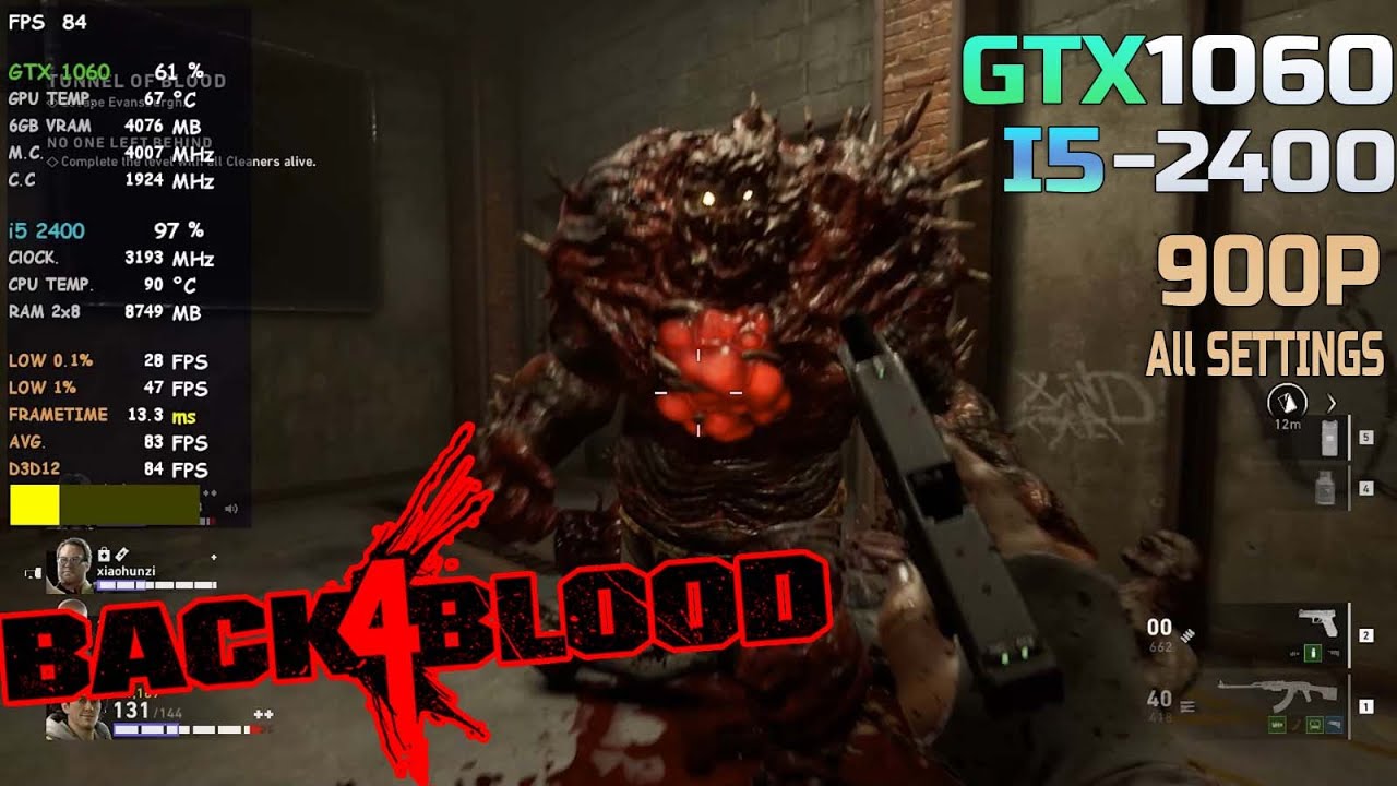 Playing Back 4 Blood 45 mins Gameplay with Benchmark (i5 2400 + GTX 1060) All settings