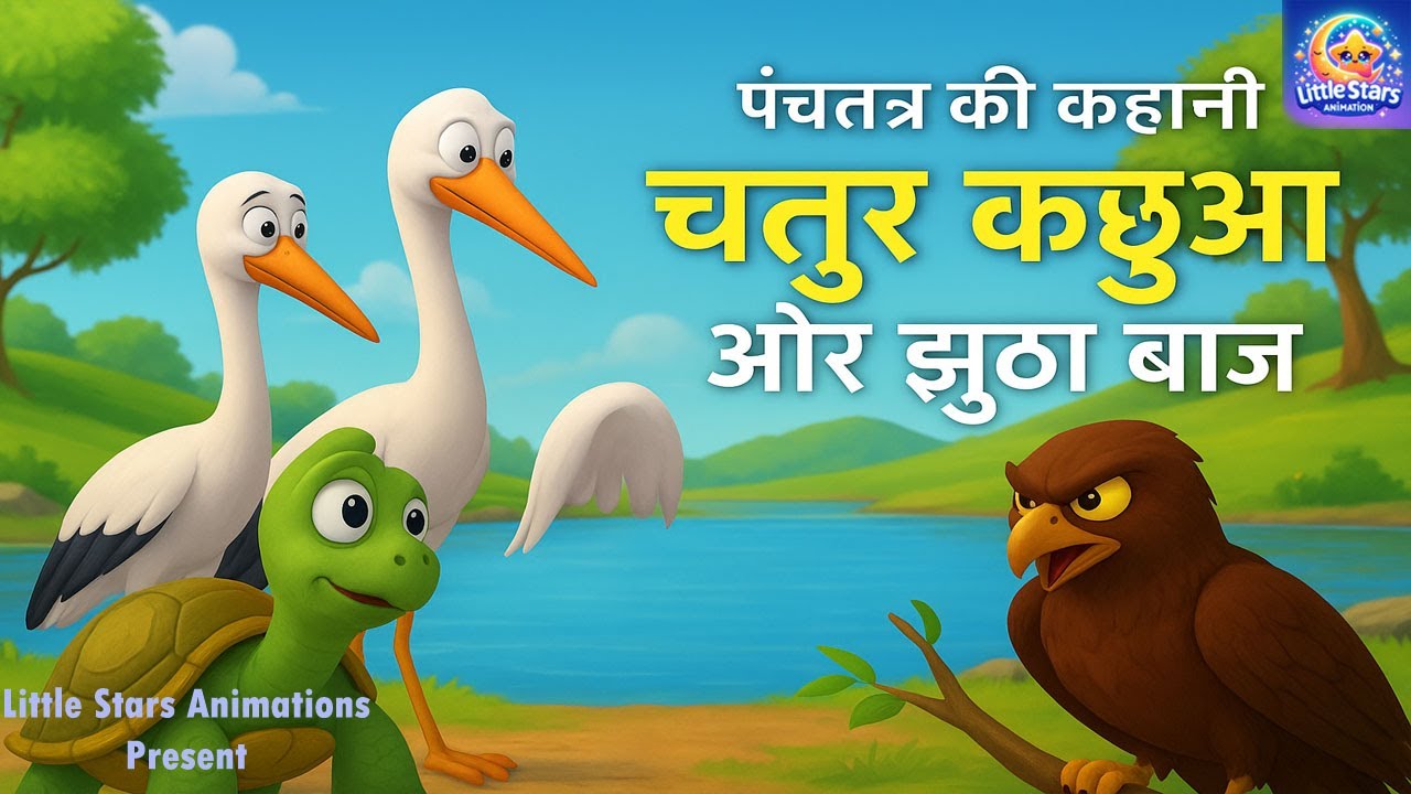 चतुर कछुआ और झूठा बाज़ 🐢 | नई पंचतंत्र कहानी | Moral Story in Hindi | Panchatantra Kahaniya