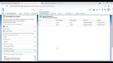 SMS from Report in Smart SMS app