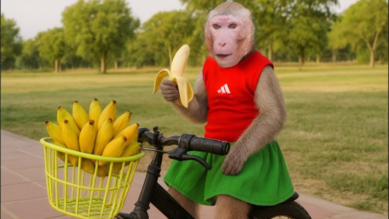 Monkey Baby Shally obedient take care of her friends