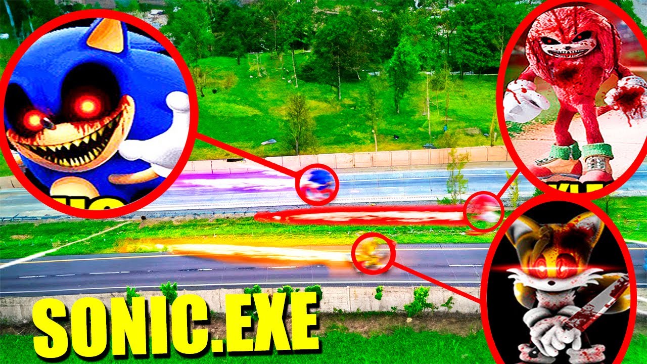 MON DRONE TROUVE SONIC, TAILS ET KNUCKLES EN TRAIN DE FAIRE LA COURSE ...