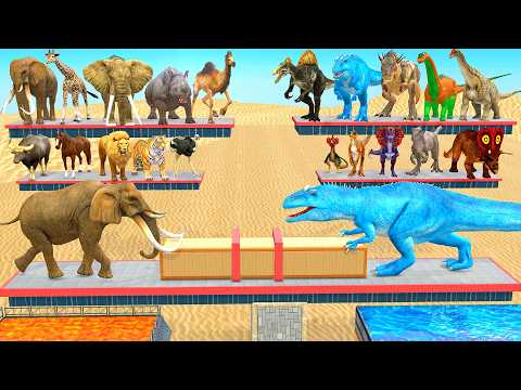 Which Animal vs Dinosaur Push Harder? Which Dinosaur is Stronger? - Animal Revolt Battle Simulator