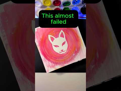 Almost failed🎨#spinart #drawing #oddlysatisfying #asmr #peel #reveal #spedup #kitsune #mask #circle