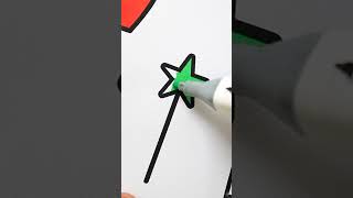 ⭐ Star Coloring | Simple &amp; Magical Art #StarColoring #SketchToColor #DrawingShorts #ColoringShorts