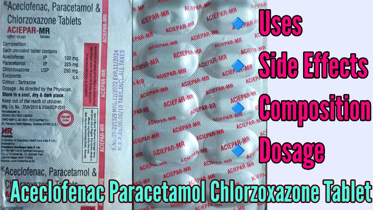 Aceclofenac, Paracetamol & Chlorzoxazone Tablet Uses in hindi| Painkiller Tablet side effects