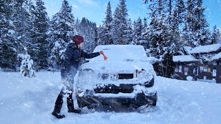 winter weather car camping