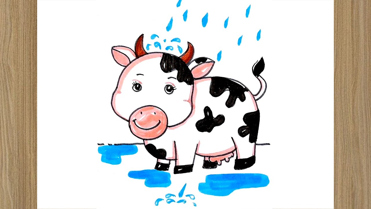 Cow Drawing | How to Draw a Cow | Easy Step by Step Farm Animal Drawing Tutorial