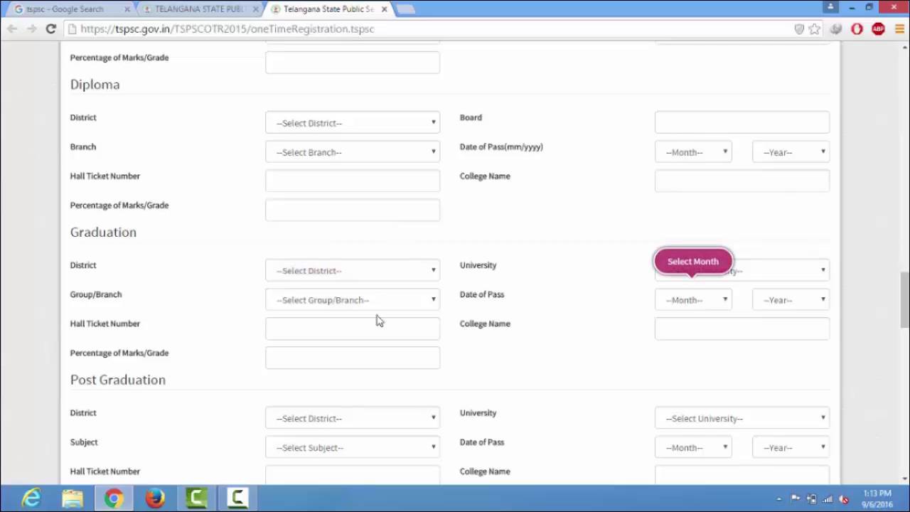 How to register for TSPSC One Time Registration