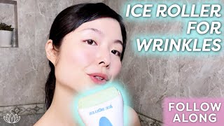 🧊ICE ROLLER Facial Massage For Puffiness, Redness, Wrinkles🧊 At Home Cryo Facial | MUST TRY!