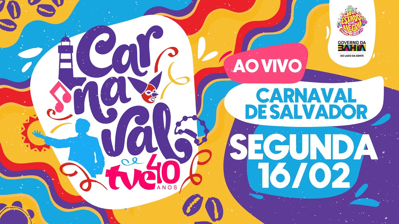 CARNAVAL DE SALVADOR AO VIVO | SEGUNDA-FEIRA | TVE BAHIA - 16/02/2026