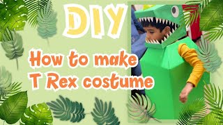 how to make DIY T Rex costume||cardboard dinosaur for kids||Nenu meeku cheptha