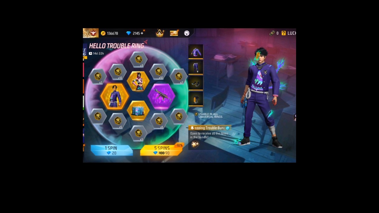 free fire new universel tokn ring event | free fire hello trouble ring event