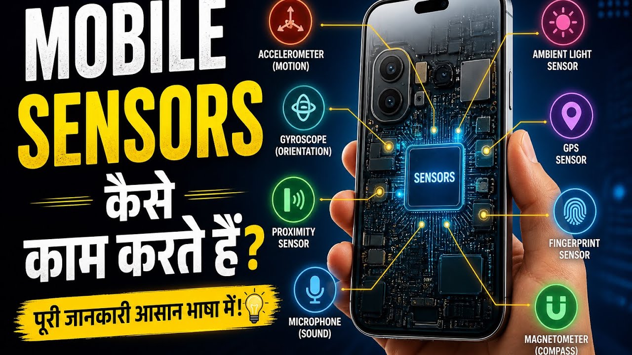 Mobile Sensors Explained Easily 😱 | Hindi + Working + Diagram - YouTube