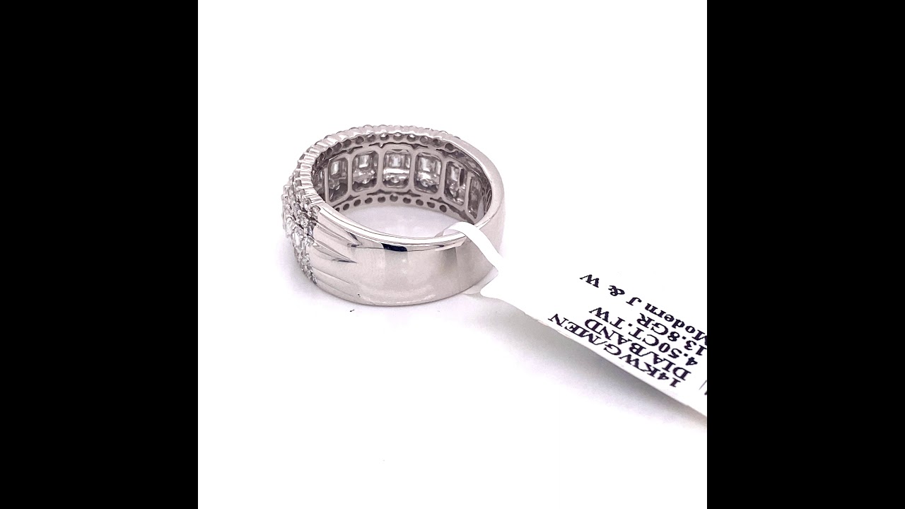 14k White Gold 4.50 CT Diamond Men's Band