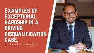 Famous Examples of exceptional hardship in a driving disqualification case Profile